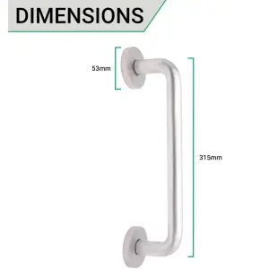 AFIT Satin Aluminium Concealed Fixed Pull Handles 300 x 19mm