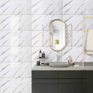 Wall Panel Set of 10 PVC Decorative Wall Panel Kitchen Waterproof Marble Effect Wall Panels