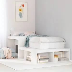 Berkfield Bed Frame without Mattress White 90x200 cm Solid Wood Pine