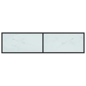 Berkfield TV Cabinet White Marble 160x40x40.5 cm Tempered Glass