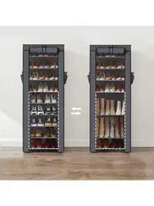 SONGMICS  10 Tier Shoe Rack Cabinet For Up To 27 Pairs Of Shoes Free Standing Storage Organizer 58 X 28 X 160cm