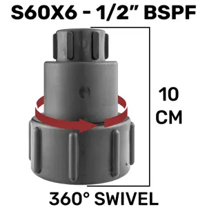 extender outlet kit for ibc water tank s60x6 2" coarse thread outlet with two outlet tap splitter/manifold