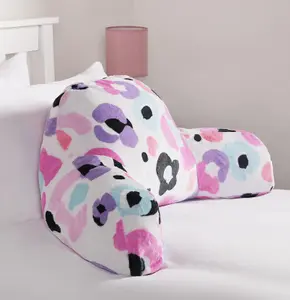 Leopard Cushion Bed Reading Pillow Gamer Soft Arms Lumbar Chair Support