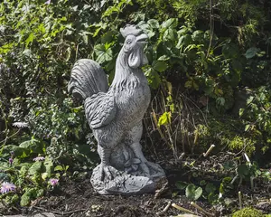 Large Stone Cast Cockerel Ornament