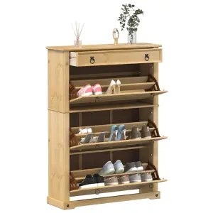 Shoe Cabinet Corona 99x32x138 cm Solid Wood Pine