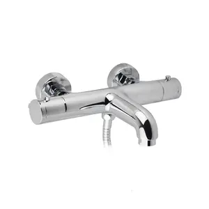 Round Thermostatic Wall Dual Control Shower Mixer with Handset and Bracket