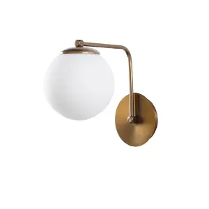 Luminosa Isy Model 12 Deco Wall Lamp Golden Opal Glass Shade