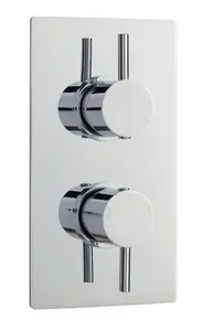 Round Concealed Twin Thermostatic Shower Valve With Diverter (2 Outlets) - Chrome - Balterley