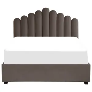 Velvet EU Double Size Ottoman Bed Taupe VINCENNES