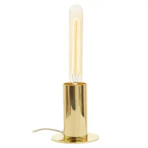 Interiors by Premier Shiny Brass Finish Table Lamp, Easy to Assemble Bedside Table Light, Eco-friendly Lamp for Table Living Room