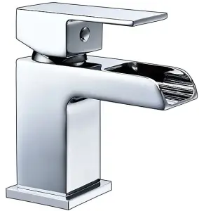 Waterfall Chrome Mono Basin Mixer with Push Waste