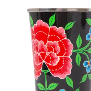 BillyCan Hand-Painted Picnic Cups - 300ml - Carbon Peony - Pack of 6