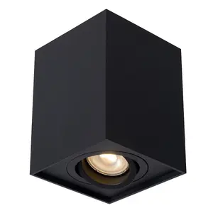 Lucide Tube Modern Surface Mounted Ceiling Spotlight - 1xGU10 - Black