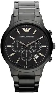 Emporio Armani Mens Watch AR2453 Black Chronograph Stainless Steel