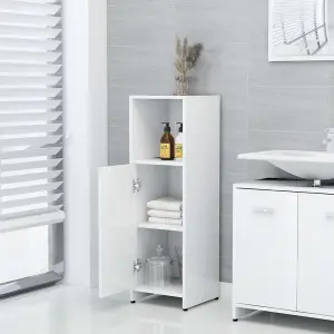 Berkfield 3 Piece Bathroom Furniture Set High Gloss White Engineered Wood