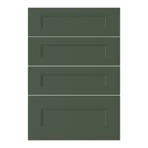 GoodHome Artemisia Matt dark green Drawer front, Pack of 4 (H)715mm (W)497mm (T)18mm