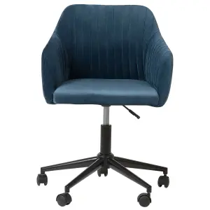 Desk Chair Velvet Navy Blue VENICE