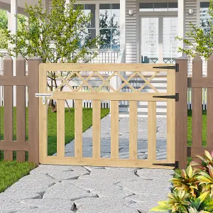 4x3ft Outdoor Cross Top Garden Wooden Gate Fence Patio Gate