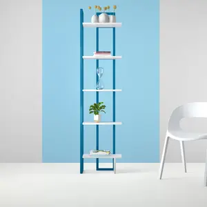 Alica 180cm H Corner Bookcase Blue/White