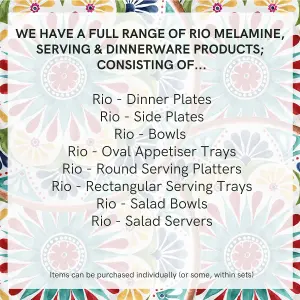 Purely Home Rio Medallion Melamine Low Bowls - Set of 8