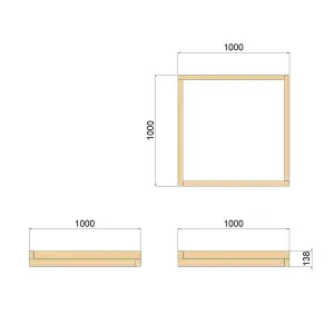 OutdoorGardens Stackable Wooden Square Planter - 1000mm