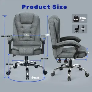 Ergonomic Office Chair with Tilt Function-Grey