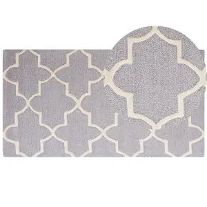 Wool Area Rug 80 x 150 cm Grey SILVAN