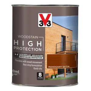 V33 High protection Mahogany Mid sheen Wood stain, 750ml