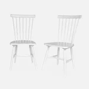 sweeek. Pair of wooden dining chairs Romie White 50.8x44.2x90 cm