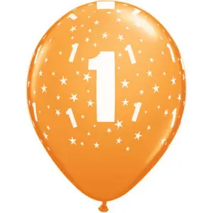 Qualatex 11 Inch Multicoloured Latex Birthday Number Balloons (Age 1-100) Multicoloured (65)