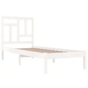 Berkfield Bed Frame White Solid Wood Pine 90x200 cm