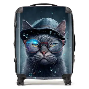 Russian Blue Cat Splashart Suitcase - Large