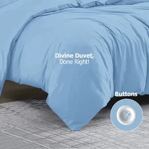 Klarita Polyester Solid Colour Duvet Cover Set with Pillowcases Light Blue / Double - 2 Pillowcase (50 x 75 cm)