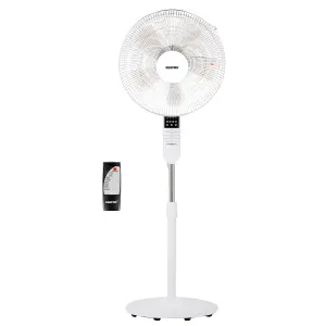 Geepas 16" Pedestal Fan with Remote Control 60W Free-Standing Oscillating Cooling Fan