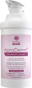 Aproderm Emollient Cream With Pump Dispenser- Suitable For Dry Skin, Dermatitis, And Eczema (500G) - Vegan