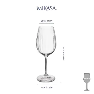 Mikasa Treviso Crystal White Wine Glasses, Set of 4, 350ml