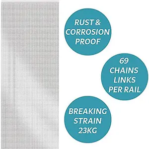 Homefront Aluminium Fly Screen Heavy Duty Chain Curtain - Protects Against Flies, Wasps & Insects