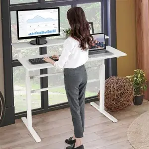 Costway 2-Tier Standing Computer Desk Sit To Stand Workstation Ergonomic Computer Table White