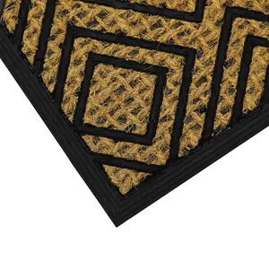 JVL Alba Woven Tuffscrape Doormat, 40x60cm, Diamond