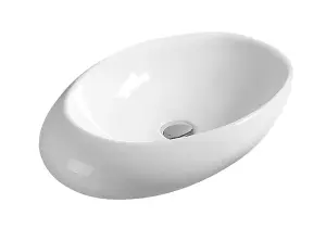 Oval Ceramic Countertop Vessel without Overflow - 490mm