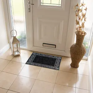 JVL Rico PVC Doormat 45x70cm - Scroll