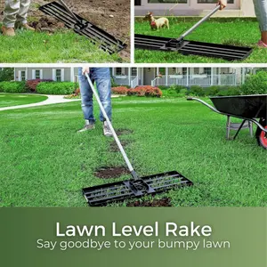 Lawn Leveller Rake / Lawn Lute for Top Soil, Sand, Dressing and Compost - 75cm -  Garden Lawncare Guy