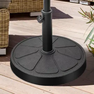 Costway 14kg Patio Round Umbrella Weighted Base Heavy-Duty Table Market Stand Outdoor