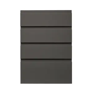 GoodHome Garcinia Gloss anthracite 4 drawer front, Pack of 1 (H)715mm (W)497mm (T)19mm