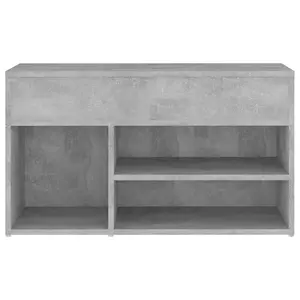 Berkfield Shoe Bench Concrete Grey 80x30x45 cm Engineered Wood