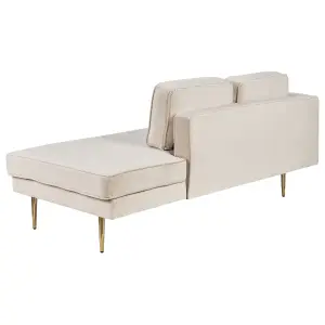 Left Hand Velvet Chaise Lounge Beige MIRAMAS