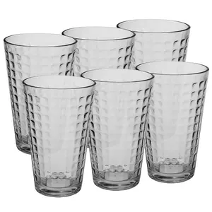 URBNLIVING 300ml 6 Pcs Berlin Drinking Patterned Cup Water Juice Cocktail Tumbler Glassware Sets