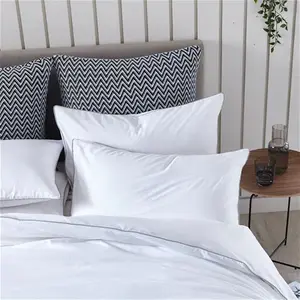 DUSK Cambridge 200 Thread Count Duvet Cover - Cotton - White/Grey - Single