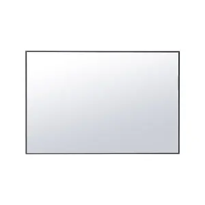 Black Wall Mounted Rectangle Bathroom Mirror Framed Mirror Vanity Mirror W600 x H400 mm