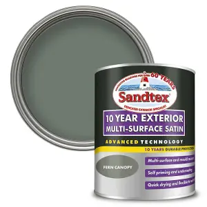 Sandtex 10 Year Multi Surface Quick Drying Satin Fern Canopy 750ml